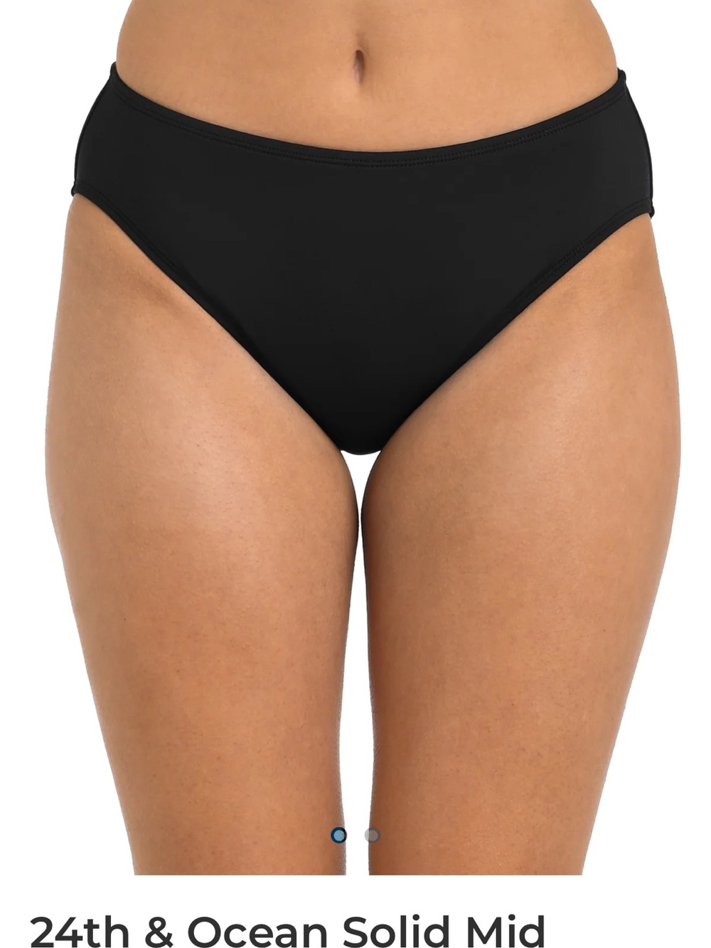 24th & Ocean Black Mid-Rise Bikini Bottom